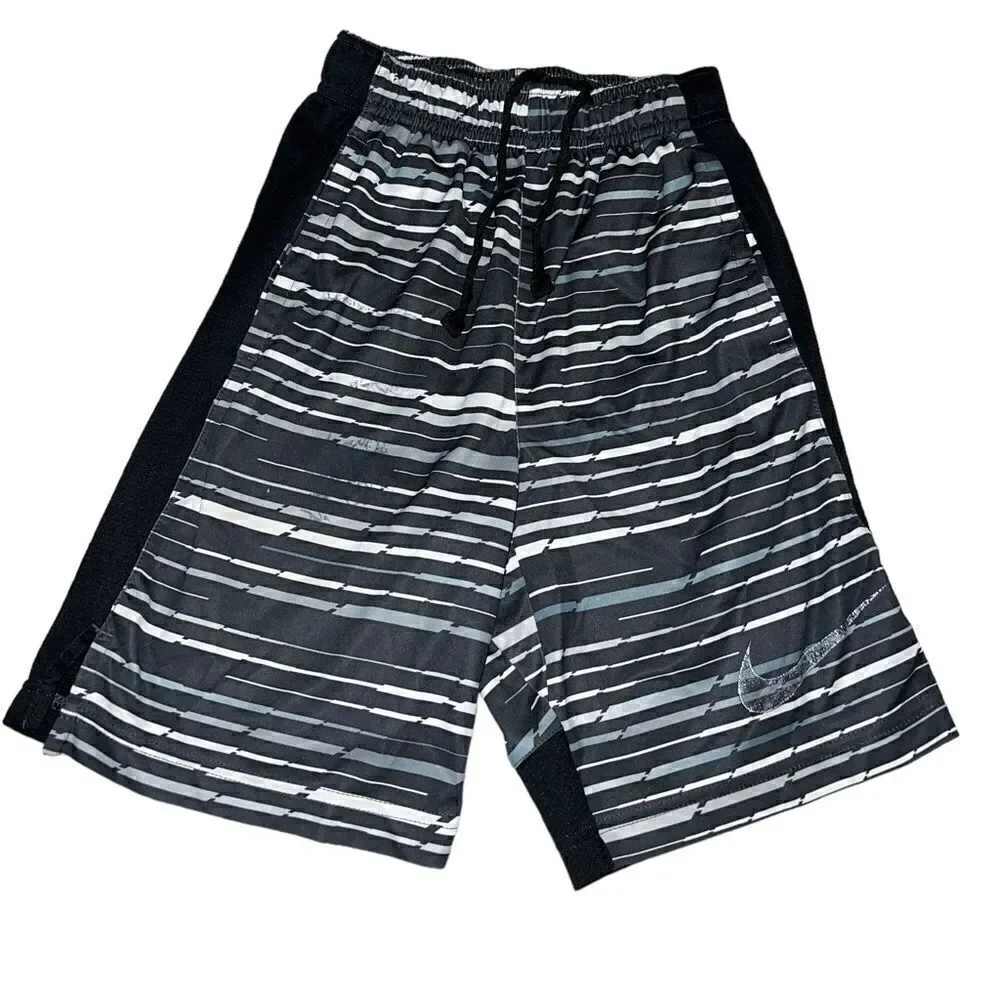 Nike Drifit black, grey and white basketball‎ shorts youth size small
